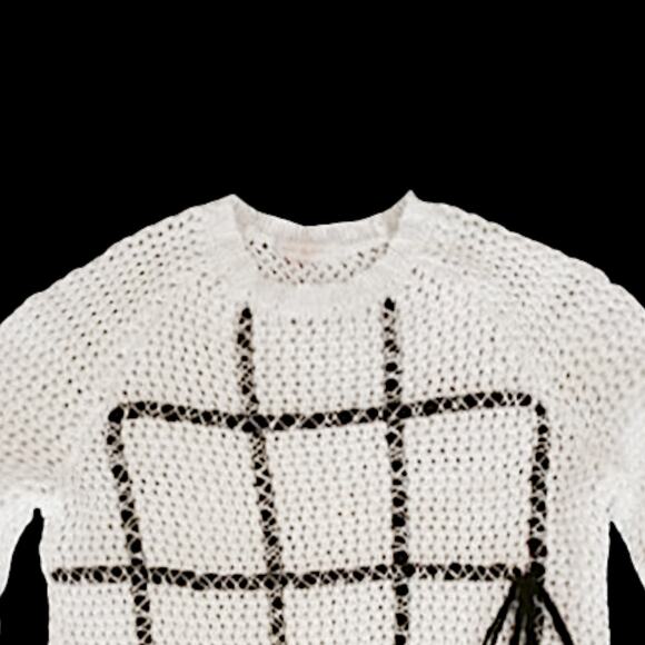 Tory Burch White/Black Sweater | Size S - Picture 2 of 11